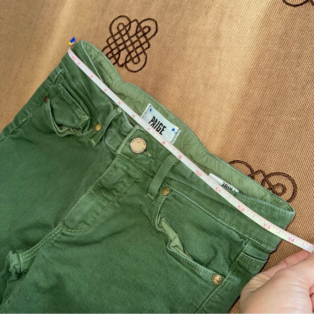 PAIGE Hoxton High Rise Skinny Zippered Ankle Length In Botanic Green Size 26 - Picture 13 of 15